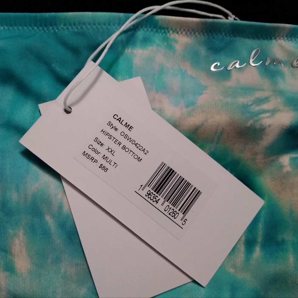 NWT Johnny Was Calme Watercolor Hipster Bikini Bottom Aqua  Keys XXL View 4